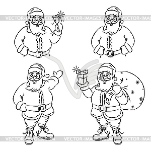 Four Santas - vector clipart