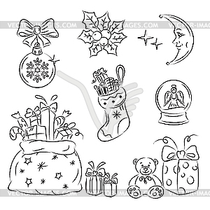 Christmas Decorations & Gifts Set - vector clipart