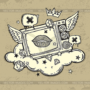 Grunge TV Design - vector clipart