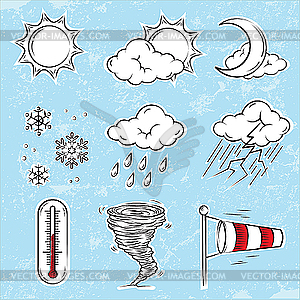 Weather Icons Set - vector image