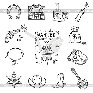 Wild West Icons - vector clipart