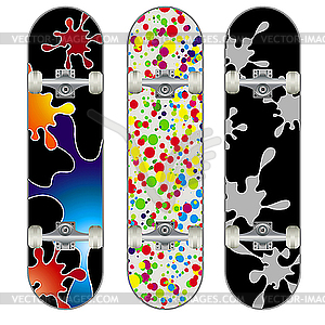 Three Skateboard Designs - royalty-free vector image