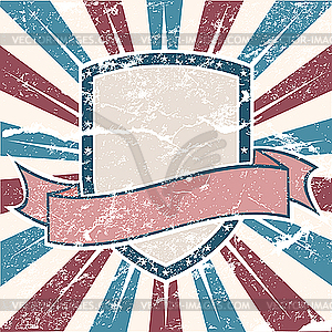 Old USA colors Shield Grunge - vector clipart
