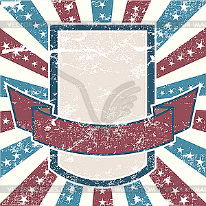 American old grunge frame with stripes and stars - vector clipart