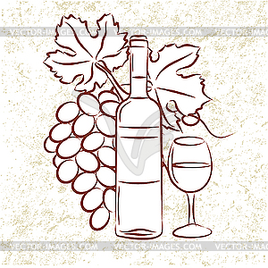 Vine and Grape - vector image