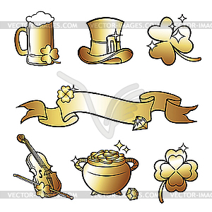 St Patrick Day Icons - vector image