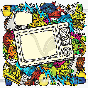 Design with TV-set - vector clip art