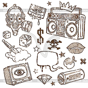 Set of Retro Objects - vector clipart