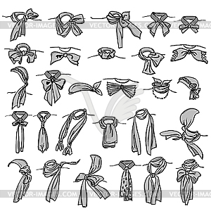 Set of different neckerchiefs  - vector clip art