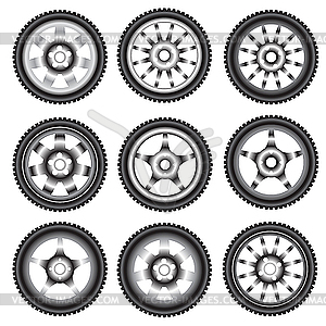 Automotive alloy wheels - vector clipart