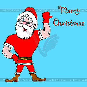 Santa Claus Bodybuilder - color vector clipart