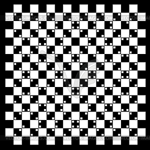 Illusion of volume in black and white squares - vector image