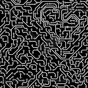 Seamless pattern. Computer circuit board. - vector image