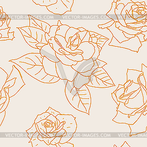 Seamless pattern with beautiful flowers - royalty-free vector clipart