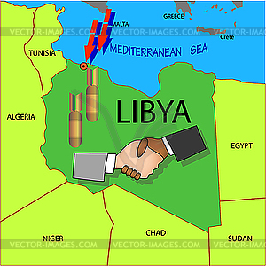 Stop military operations in Libya. - vector image