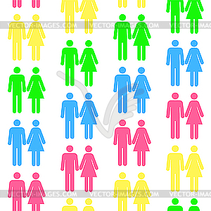 Seamless pattern with humans - vector image