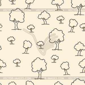 Seamless tree pattern - vector image