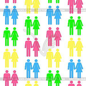 Seamless pattern with humans - vector clipart