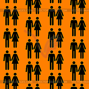 Seamless pattern with humans - vector image