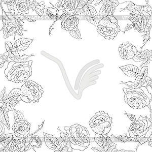 Floral background, frame of flowers  - vector clipart