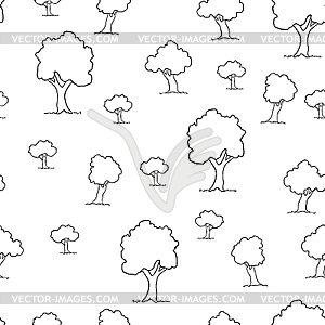 Seamless tree plant pattern - vector image