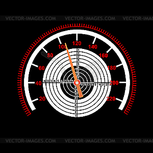 Спидометр с мишенью в центре - изображение в векторном виде