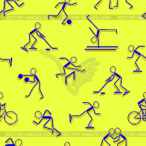 Sport icons. Seamless wallpaper. - vector image