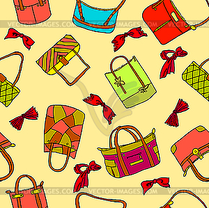 Background of woman`s bags - vector clipart