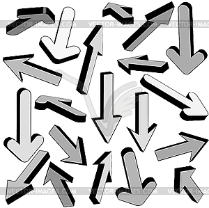 Set of gray arrows - vector image