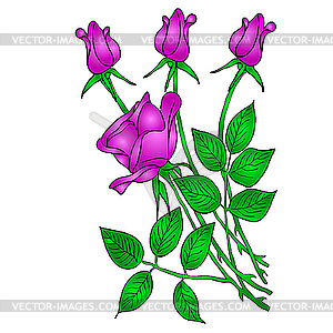 Tattoo rose flower - vector clip art