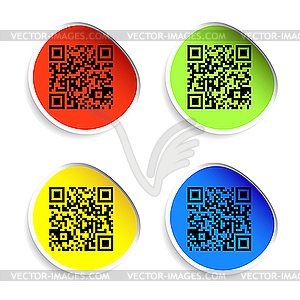 Set of labels with qr codes.  - vector EPS clipart