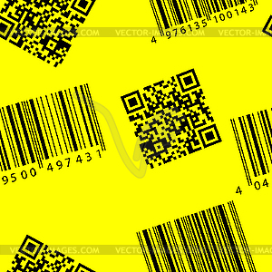 Barcode and qr-code. Seamless wallpaper.  - vector clip art