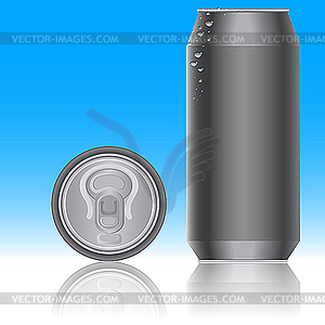 Aluminum packaging for beverages - vector clipart