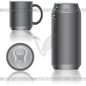 Aluminum packaging for beverages - vector image