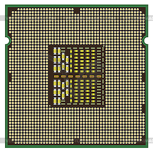 Современный процессор компьютера,. - векторный графический клипарт