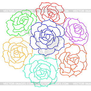 Large bouquet of roses.  - vector clip art