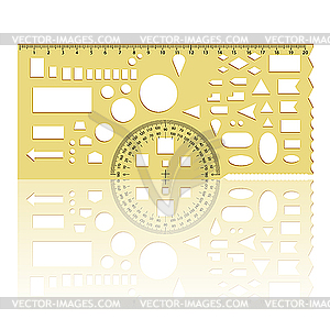 Protractor ruler - color vector clipart