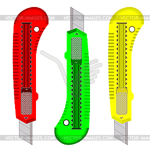 Plastic knives for the paper - vector clipart / vector image