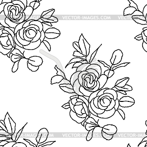 Seamless background with roses.  - vector clip art