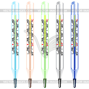 Medical glass mercury thermometer  - vector clipart