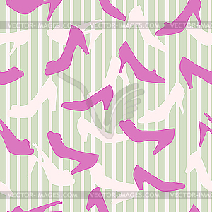 Woman shoes seamless pattern background - vector image