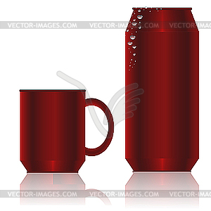 Aluminum packaging for beverages.  - vector image