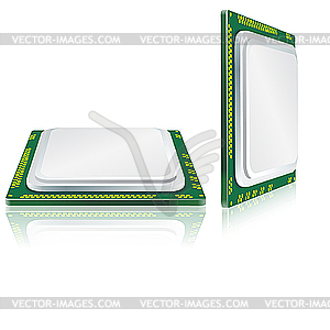 Modern processor with reflection - vector clipart