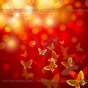 Abstract colourful background with butterflies. - color vector clipart