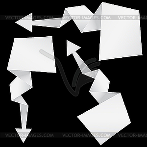 Abstract origami arrow - vector clipart