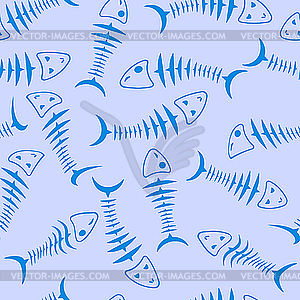 Seamless wallpaper skeleton fish - vector clipart