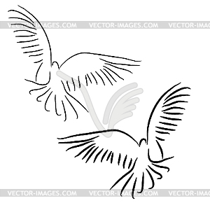 Set of white doves - royalty-free vector image