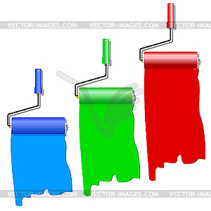 Three roller for painting. - vector image