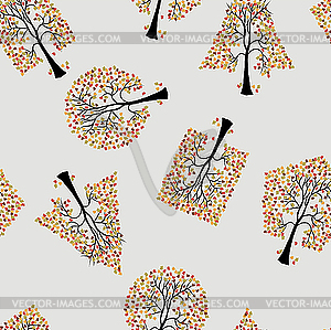 Seamless wallpaper the trees background - vector image