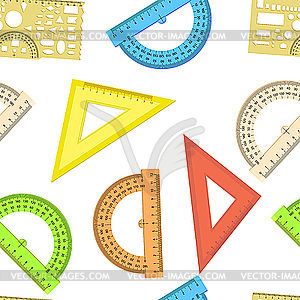 Seamless wallpaper the ruler and protractor line of the triangle - vector clip art